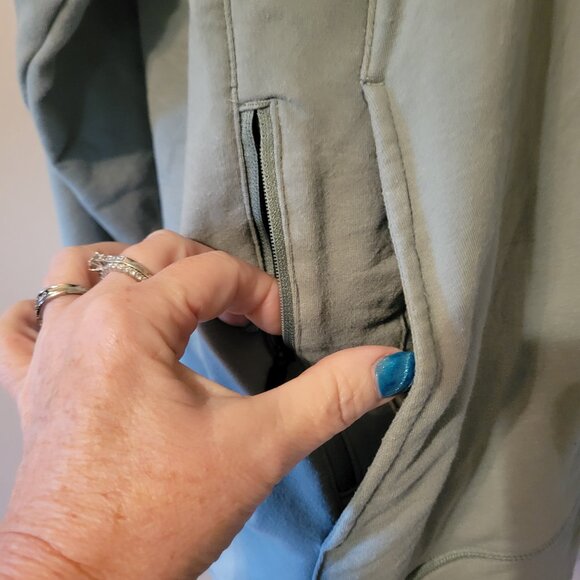 Reebok 3XL Mens Hooded Sweatshirt Black Triangle Logo Gaiter Neck Seafoam Green - Picture 12 of 13